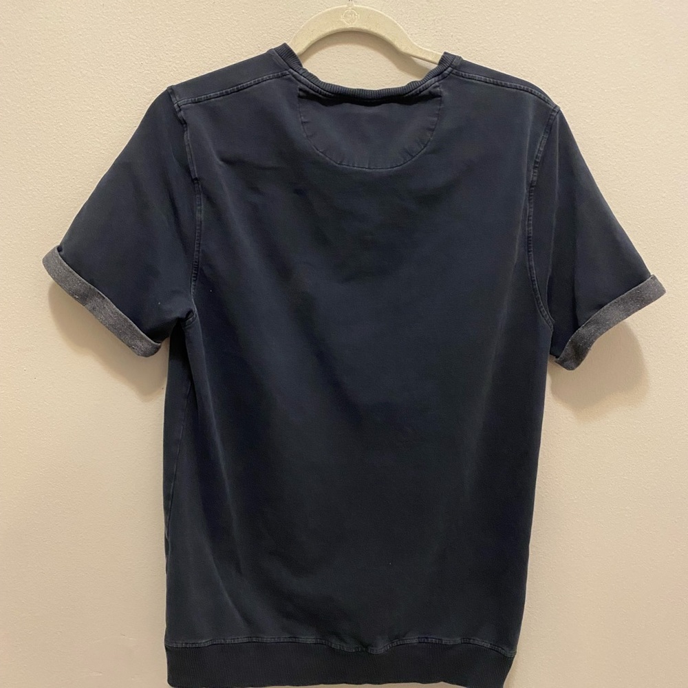 ALPHA Studios blue short sleeve top size medium good condition. Ribbed bottom - Picture 6 of 12